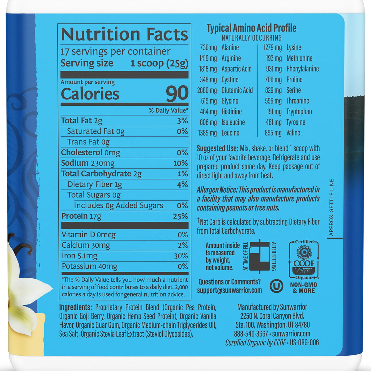 ORGANIC PROTEIN VANILLA 1.09 LB