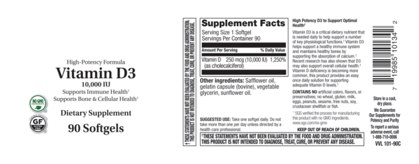 VITAMIN D3 10,000IU 90 SG