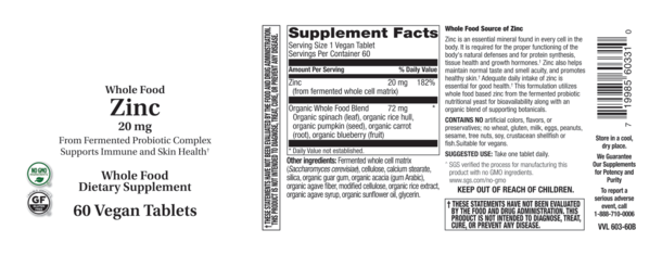 ZINC 20 MG 60 T