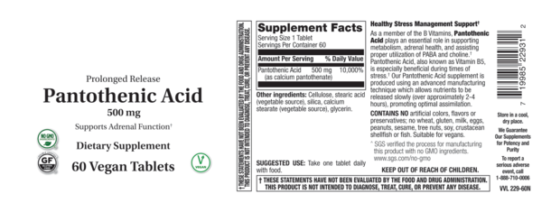 PANTOTHENIC ACID 60 T