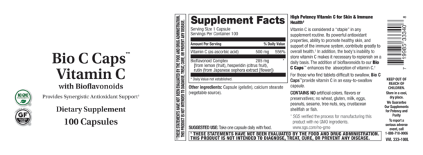 BIO C CAPS VITAMIN C 100 C