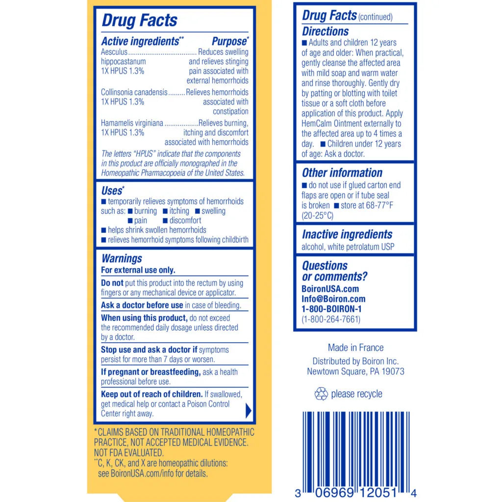 HEMCALM OINTMENT 1OZ