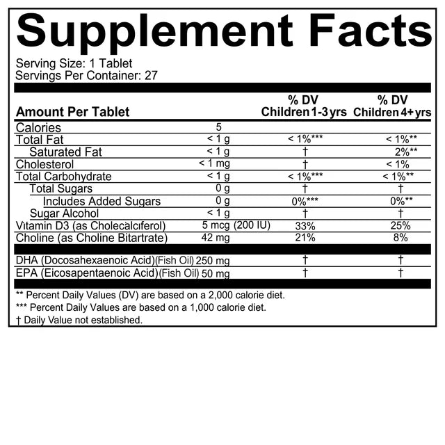 OMEGA-3 DHA =CHOLINE SOFTMELTS 27