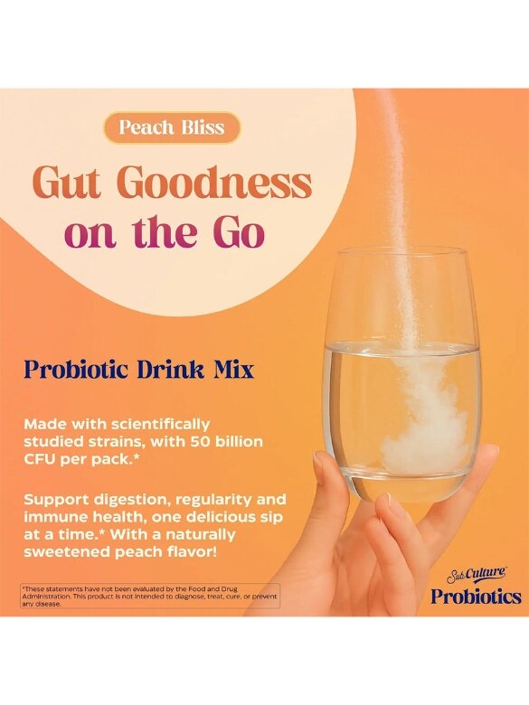 SUB CULTURE PROBIOTIC PEACH BLISS 20 STICK PACKS