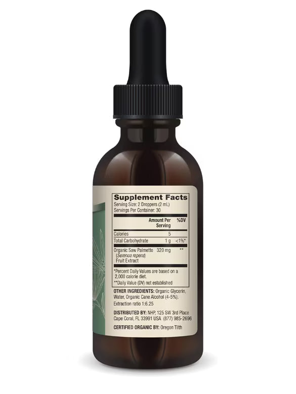 ORGANIC SAW PALMETTO LIQUID DROPS 2 OZ