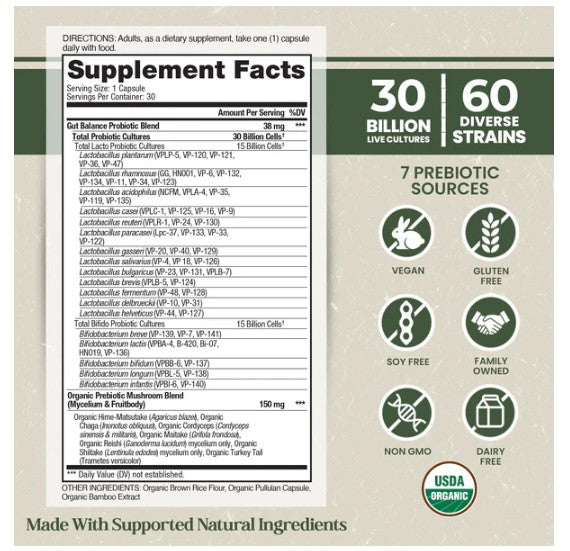 FLORA GUT BALANCE PRE+PROBIOTIC 30 C