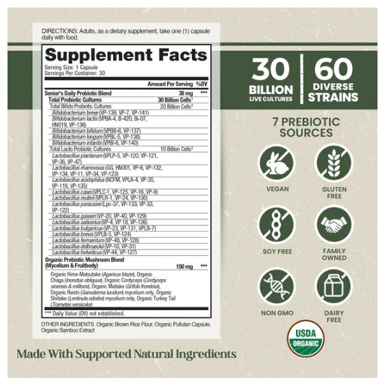 FLORA SENIOR DAILY PRE+PROBIOTIC 30 C