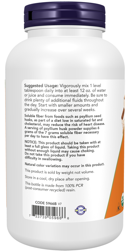 PSYLLIUM HUSK ORGANIC POWDER 12OZ