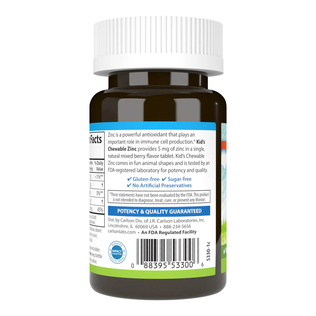ZINC KIDS CHEWABLES MIXED BERRY 42 T