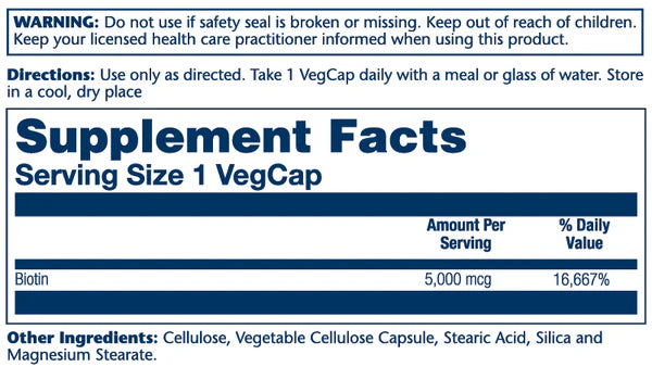 BIOTIN 5000MCG 60V