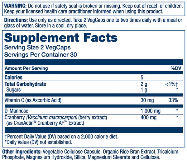 CRAN-ACTIN D-MANNOSE 1000MG 60 C