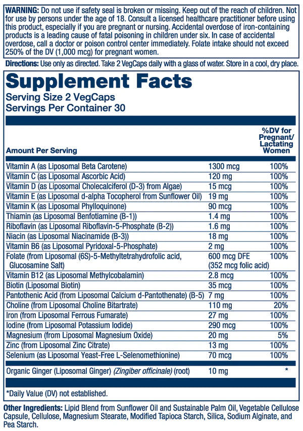 LIPOSOMAL MULTIVITAMIN PRENATAL 60 C