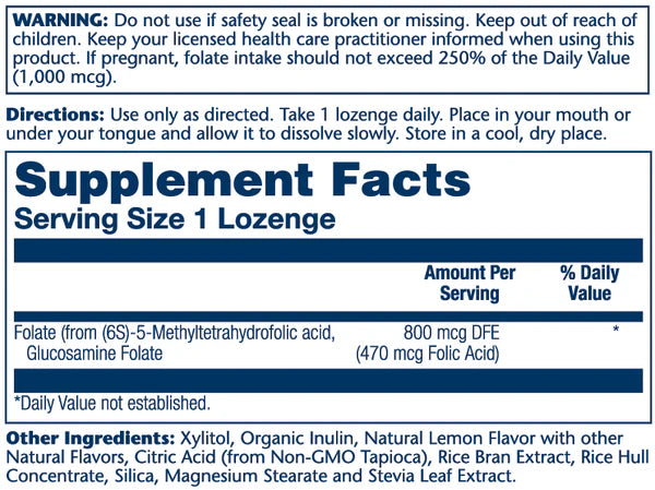 METHYL FOLATE 800 MCG LOZENGES 60CT