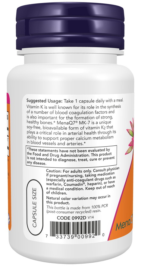 MK-7 VITAMIN K2 100 MCG 60 VG