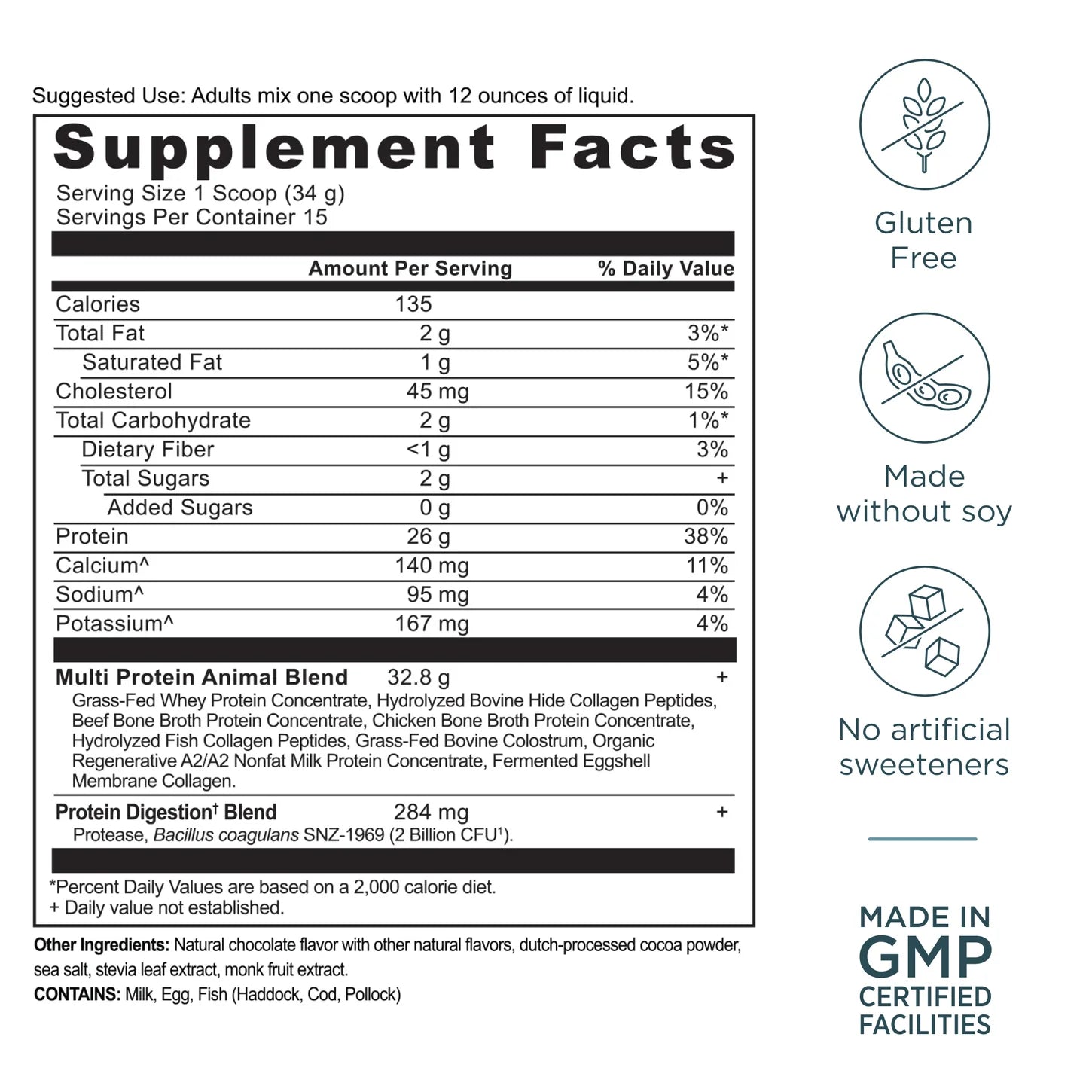 MULTI PROTEIN POWDER CHOCOLATE 18 OZ