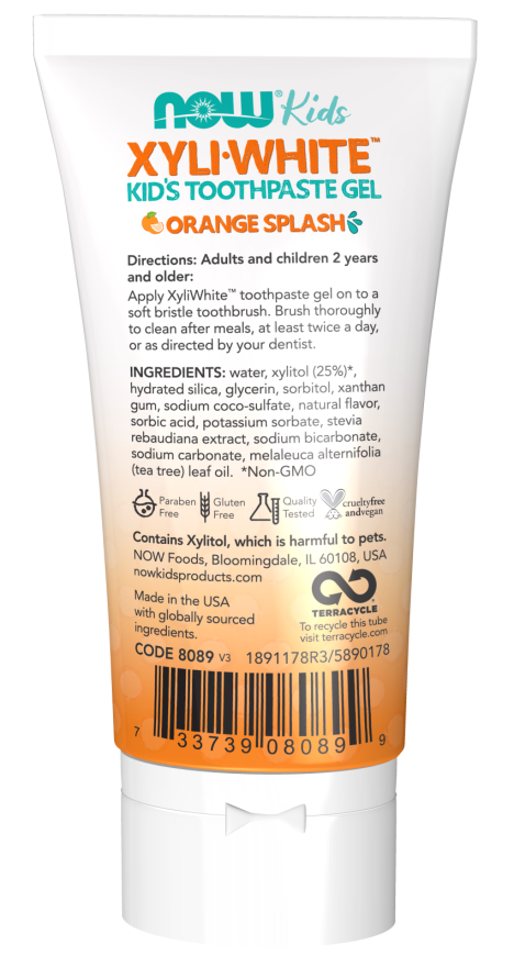 XYLITOL-WHITE KIDS TOOTHPASTE ORANGE SPLASH GEL 3OZ