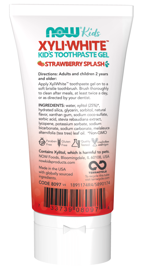 XYLITOL-WHITE KIDS TOOTHPASTE STRAWBERRY SPLASH GEL 3OZ