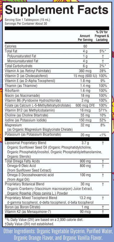 PRENATAL & POSTNATAL MULTIVITAMIN LIPOSOMAL 15.22 OZ ORANGE