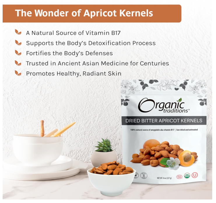 DRIED BITTER APRICOT KERNELS 8 OZ