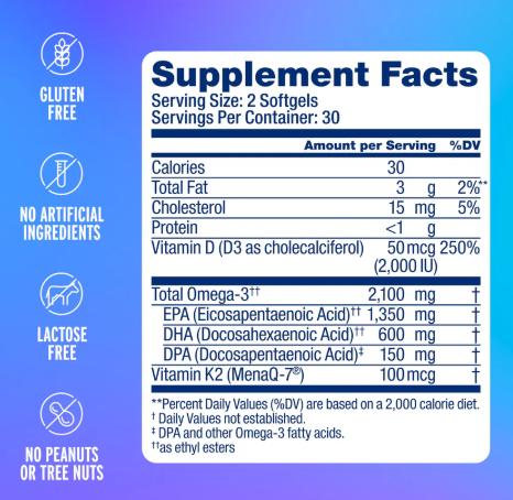 OMEGA 3 2100 VIT. K2 & D3 60 C