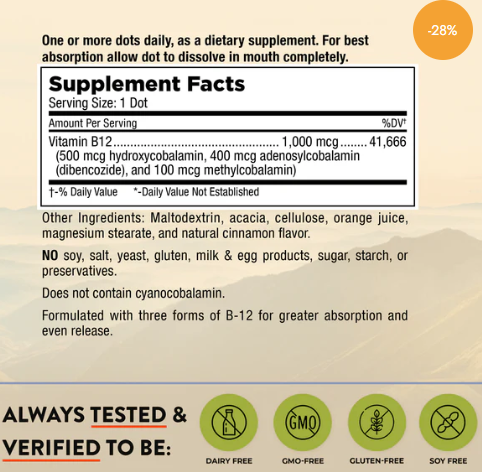 TRIPLE B-12 DOTS 60 CT