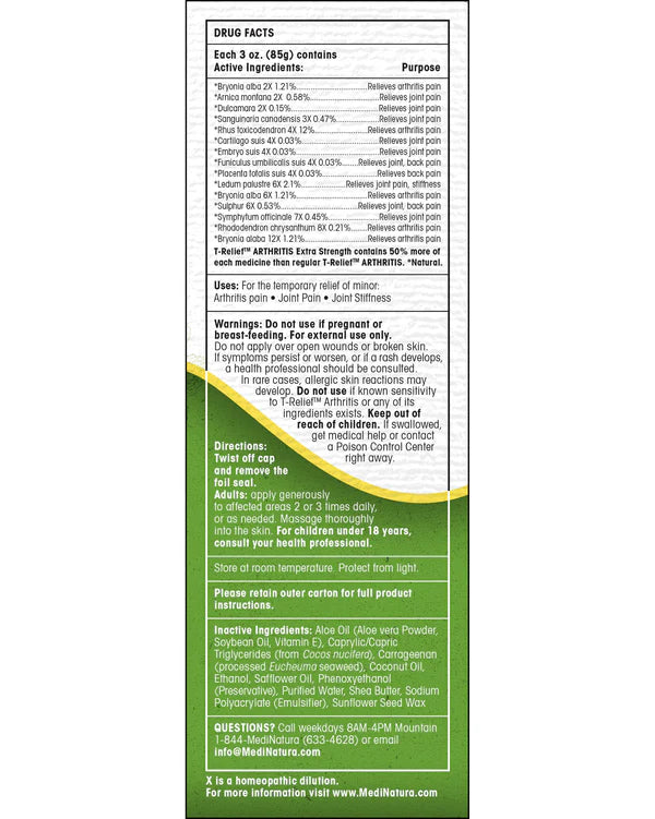 EXTRA STRENGTH ARTHRITIS CREAM 3OZ