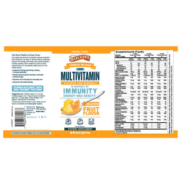 SERIOUSLY DELICIOUS LIQUID MULTIVITAMIN 16 OZ FRUIT FLAVOR