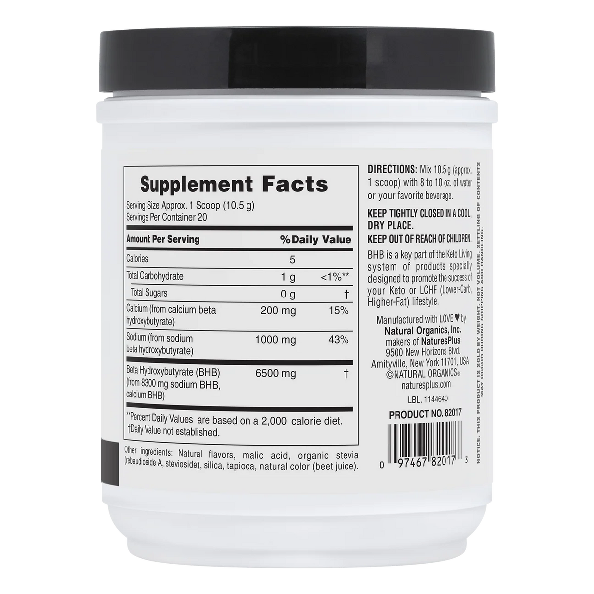 -BHB KETO LIVING BETA HYDROXYBUTYRATE  7.4 OZ