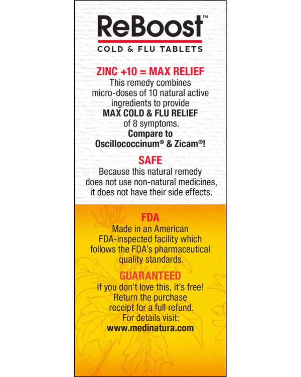 REBOOST COLD AND FLU TABLETS ZINC+10 60T